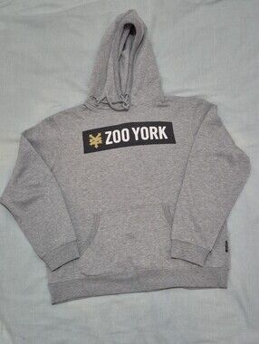 Zoo York Gray Hoodie with Black Logo and Gold Accent